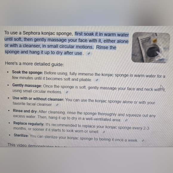 Sephora | Konjac Face Sponge | Pink Kaolin Clay - Picture 2 of 2